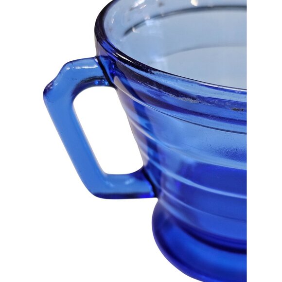 Moderntone Cobalt BLUE Depression Hazel Atlas Glass CREAMER Small Pitcher - Picture 4 of 7